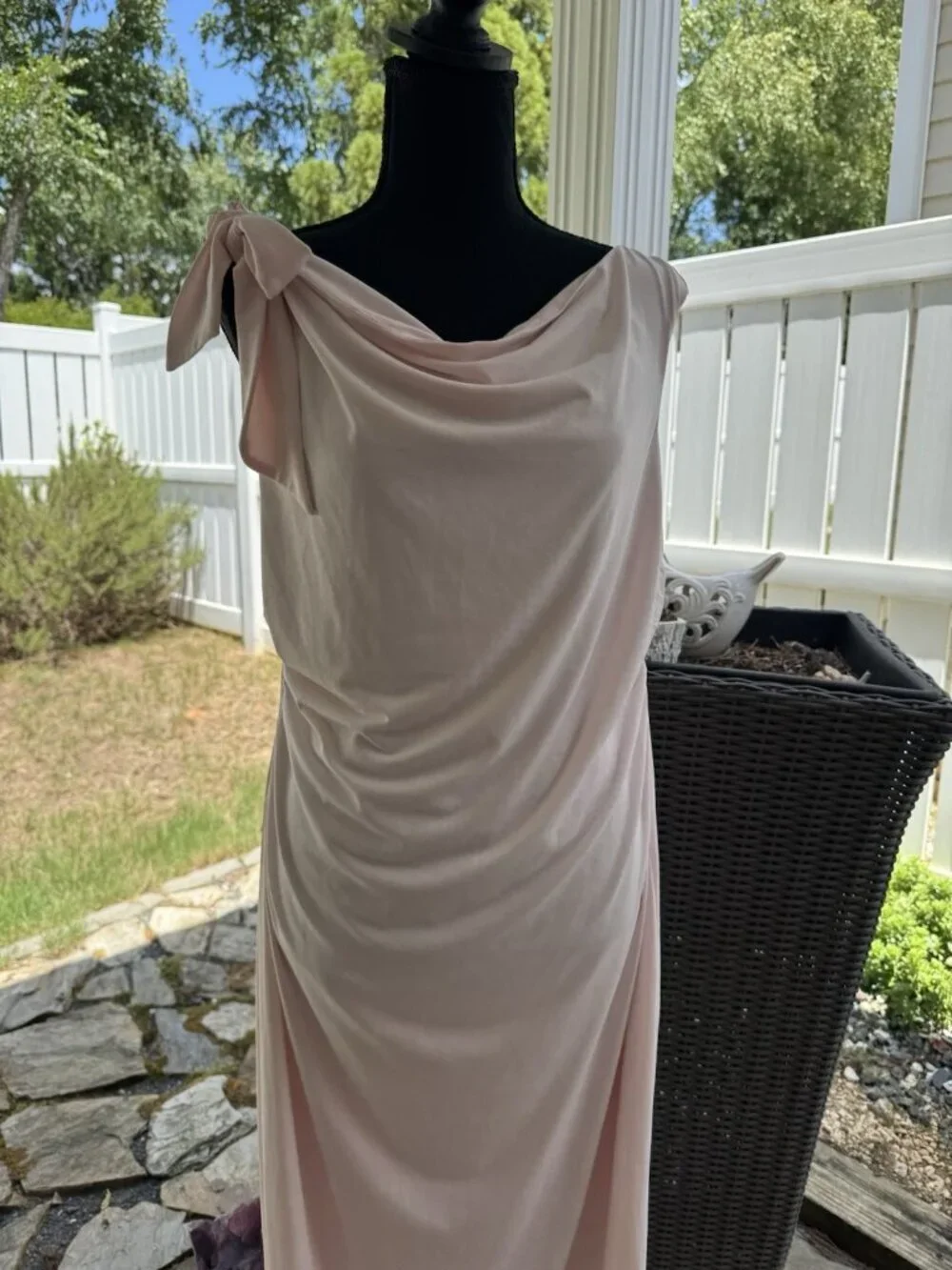 Wayf XL Ballet Pink One-Shoulder Long Formal Party Wedding Guest Gown NEW $128